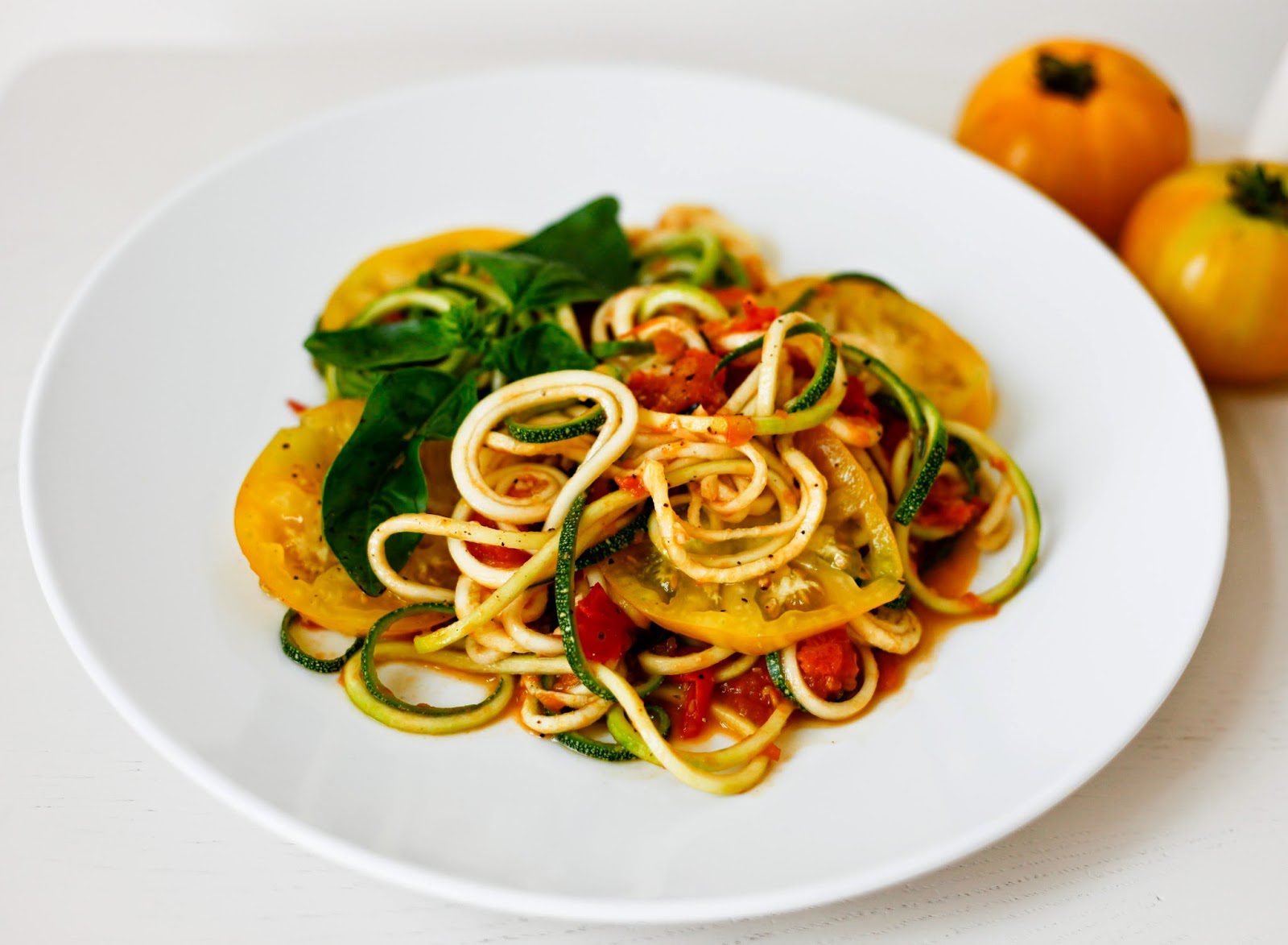 Simple Zucchini Noodles (Zoodles) with Tomato Sauce