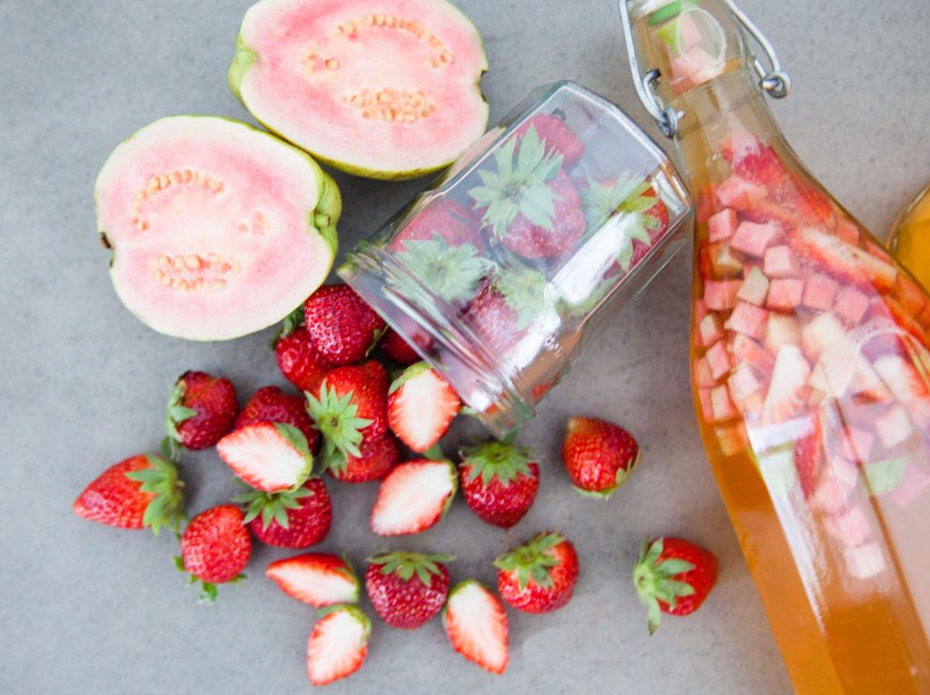 Strawberry and Pink Guava Kombucha Tea