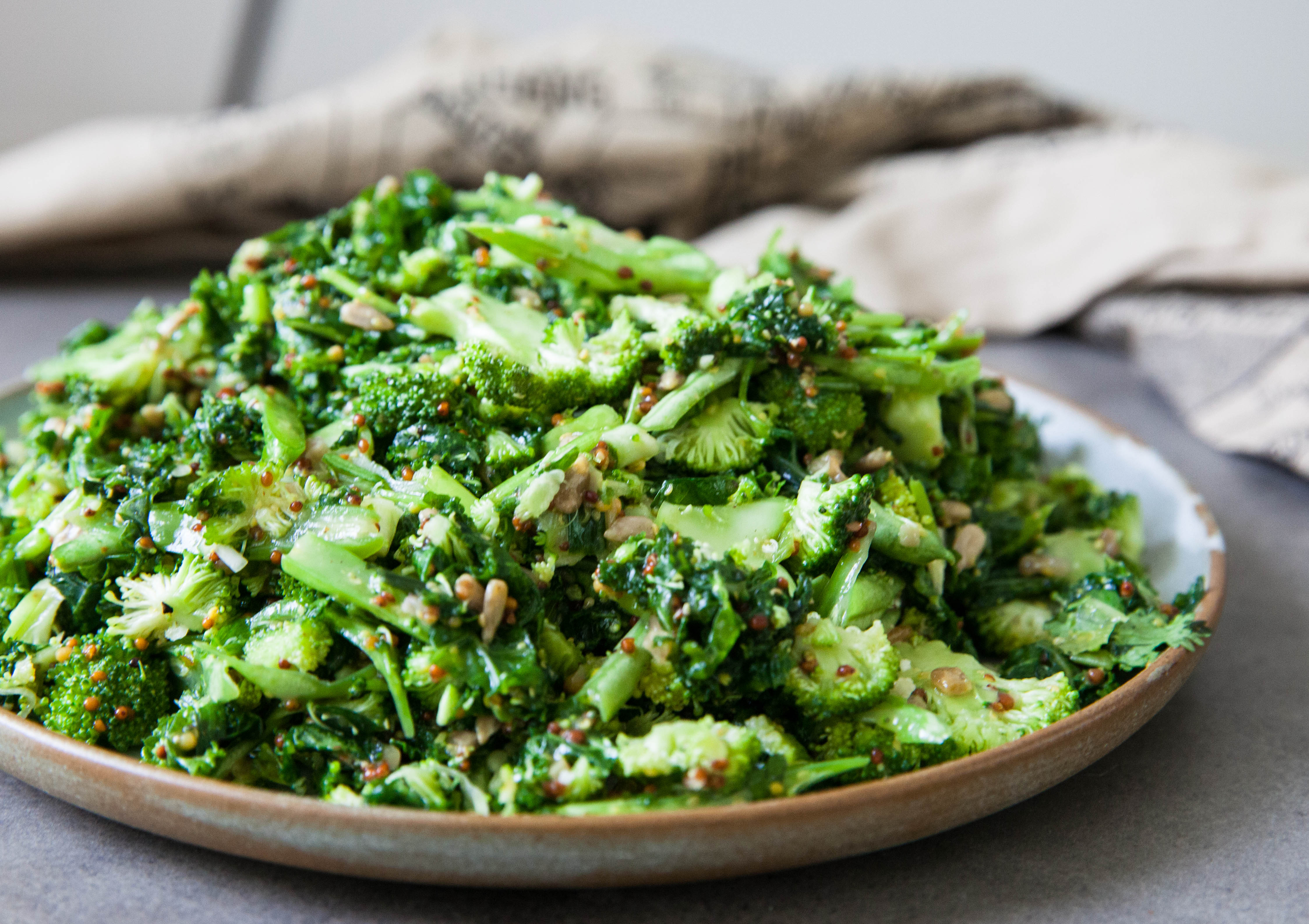 Raw Green Salad with Honey Mustard Dressing